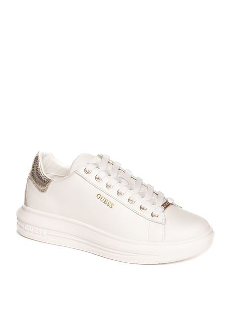 sneaker vibo bianco/oro GUESS | FL8VIB LEA12VIBO-WHIGO